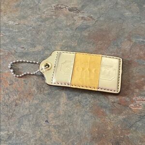 Coach 3.5" Yellow and Cream Bag Tag